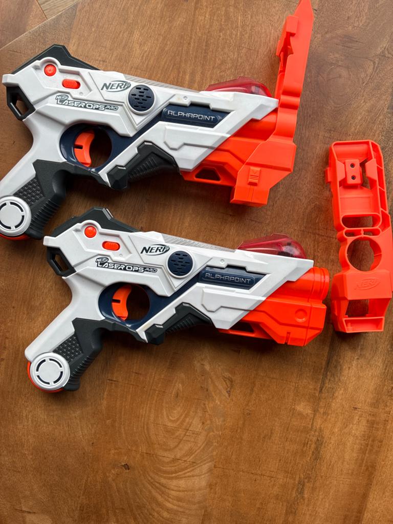 Nerf Laser Ops Pro Alphapoint Blasters (2 stuks), Ophalen of Verzenden, Zo goed als nieuw, Jongen of Meisje