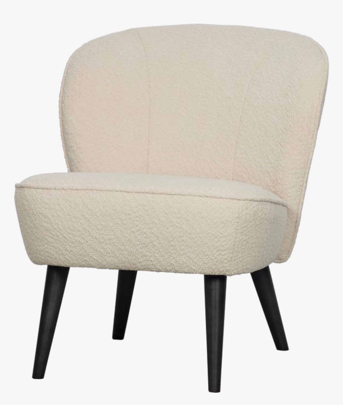 Woood Sara fauteuil bouclé crème, Ophalen, Minder dan 75 cm, Zo goed als nieuw, Stof