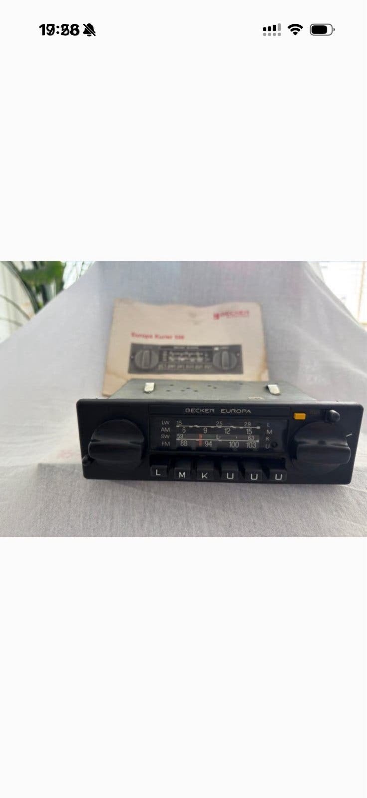 Becker Europa Autoradio - Vintage Klassieker, Auto diversen, Ophalen, Gebruikt