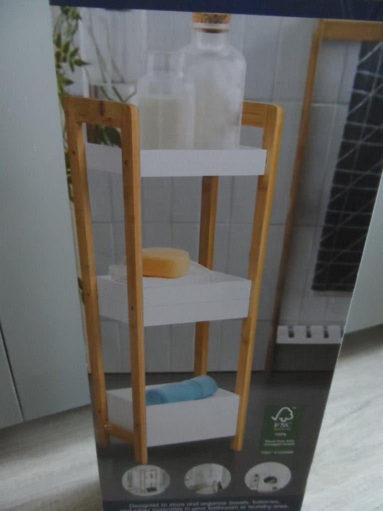 Bamboe badkamerrek met 3 planken - Nieuw, Minder dan 50 cm, Overige typen, Nieuw, Ophalen of Verzenden