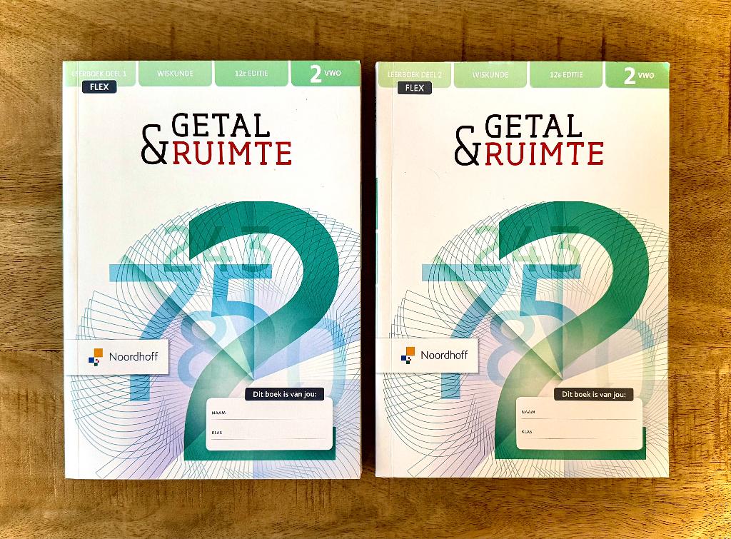 Getal & Ruimte 2 VWO Deel 1 en 2 + Uitwerkingen. 12e Editie., Ophalen, VWO, Zo goed als nieuw, Wiskunde B