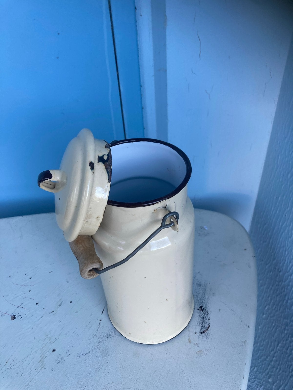Vintage geëmailleerde melkbus - 2 liter, Ophalen of Verzenden