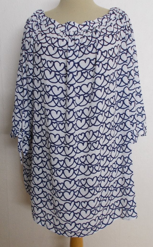 Leuke tuniek/top met blauwe hartjes print van Paprika! XL, Verzenden, Zo goed als nieuw, Maat 46/48 (XL) of groter, Blauw