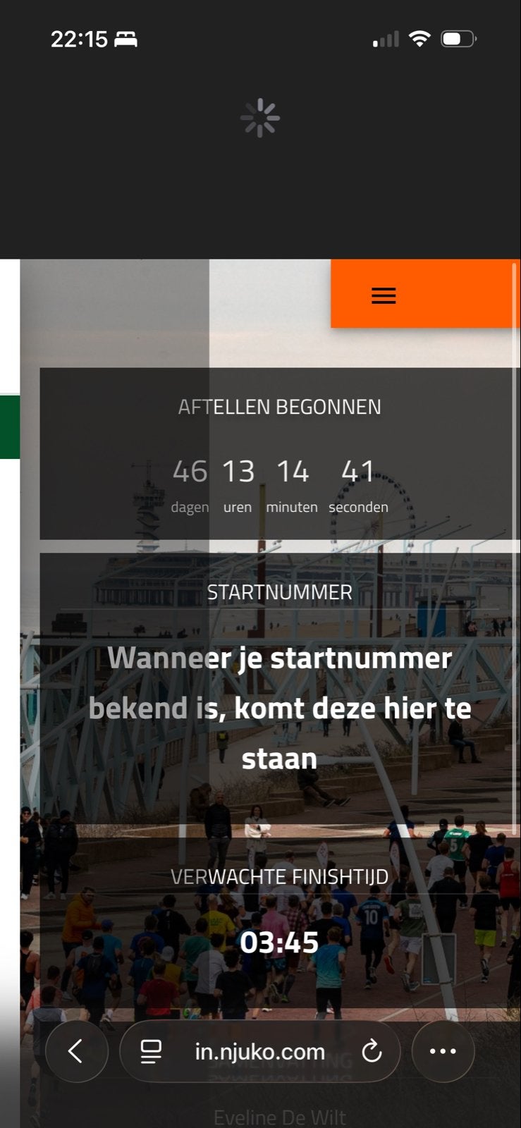 Startnummer marathon The Hague, Eén persoon, November
