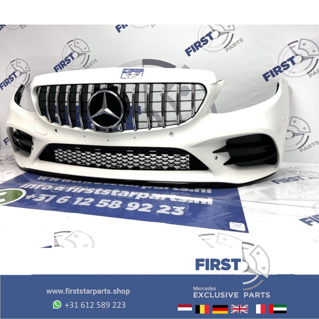 W205 FACELIFT AMG VOORBUMPER + GT GRIL 2021 Mercedes C Klass, Gebruikt, -, Voor, Ophalen of Verzenden
