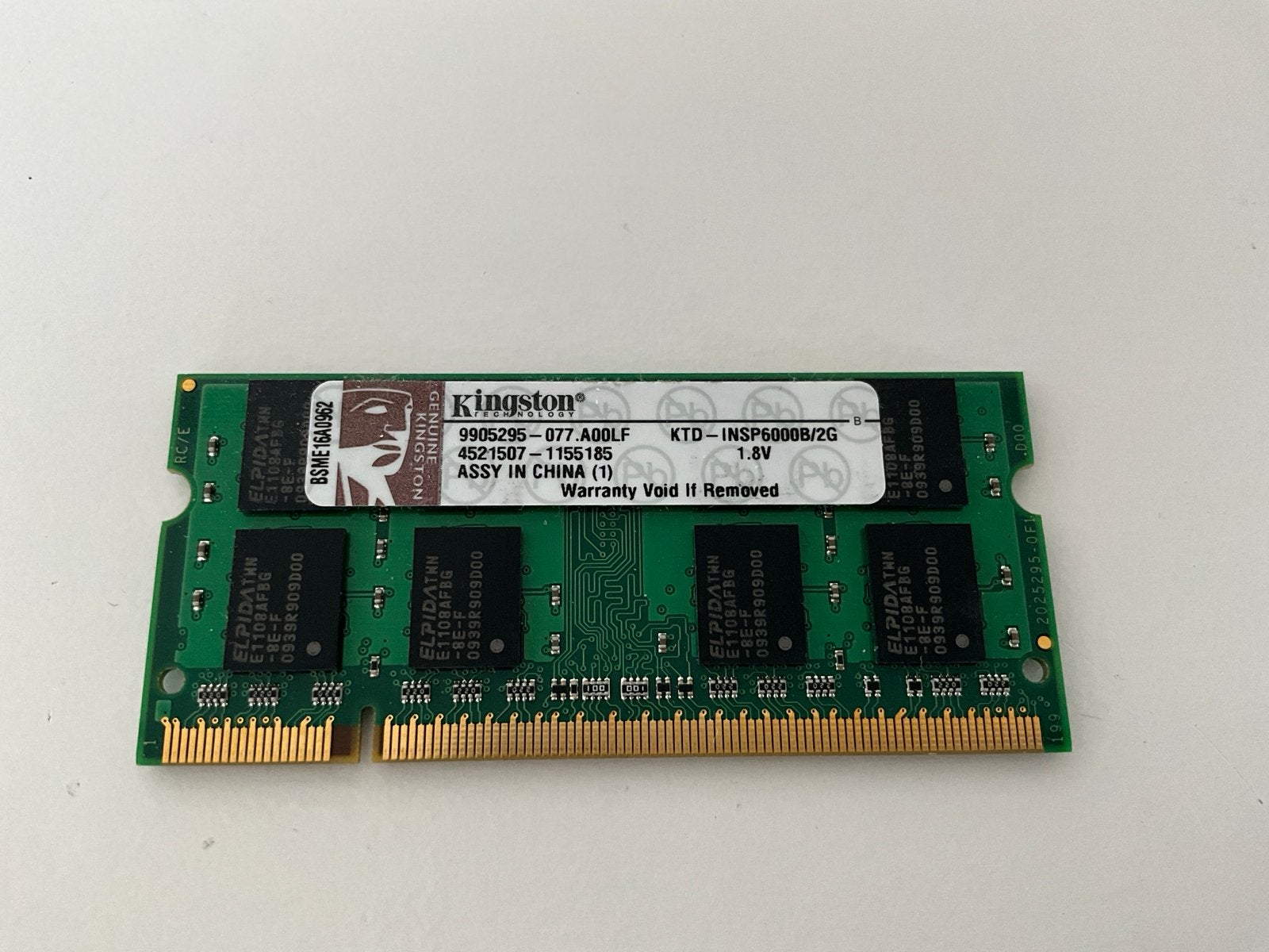 Kingston KTD-INSP6000B/2G 2GB DDR2 RAM Geheugenmodule, Computers en Software, Ophalen, Gebruikt, DDR2, 2 GB