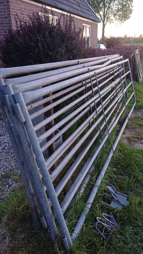 Robuuste Weidehekken - breedte 4 meter hoogte 1 meter, Tuin en Terras, Tuinhekken en Hekwerk, Ophalen, Met poort, Gebruikt, Overige typen