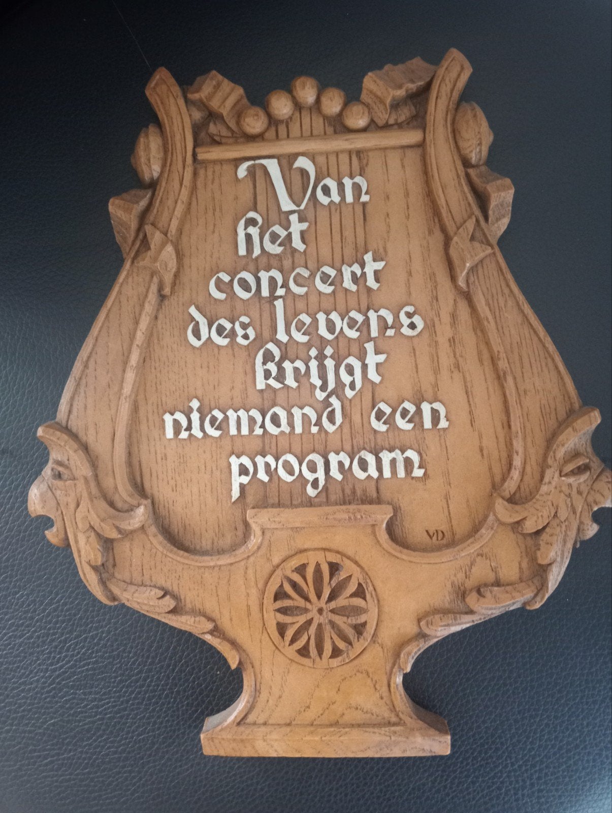 Vintage houten wandbord met spreuk, Ophalen of Verzenden, Zo goed als nieuw