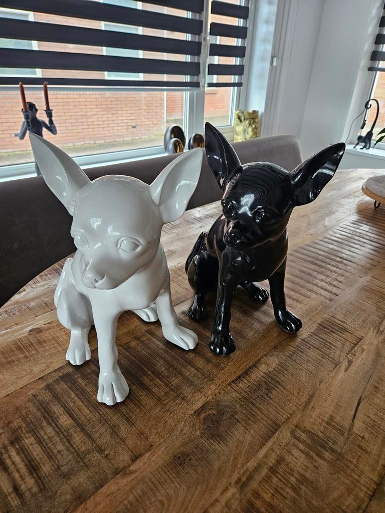 2 super leuke honden beelden, Verzamelen, Beelden en Beeldjes, Ophalen, Zo goed als nieuw, Dier