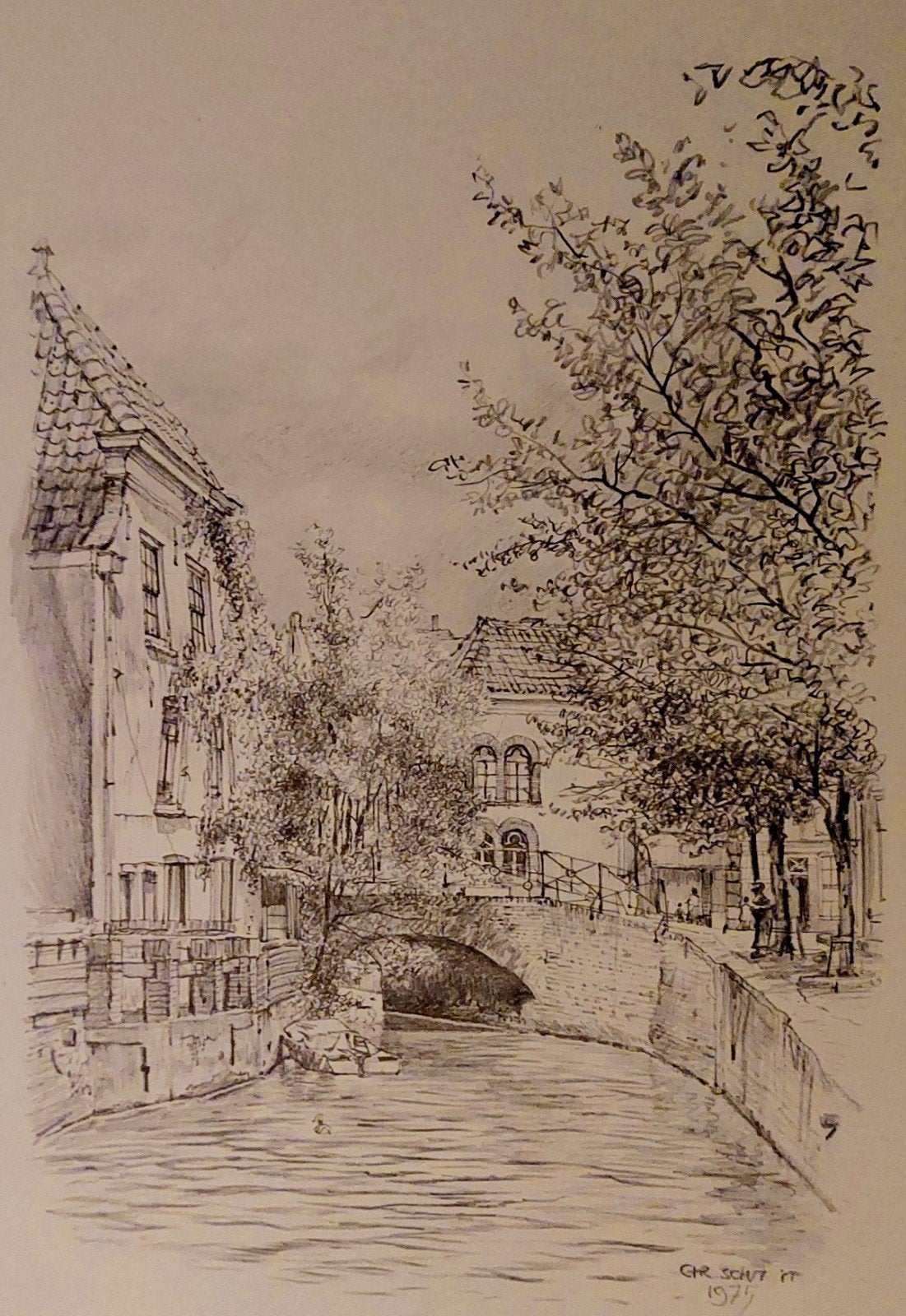 Oudewater ... Gezicht op de haven ... C.J.Th. Schut.

Signat, Ophalen of Verzenden