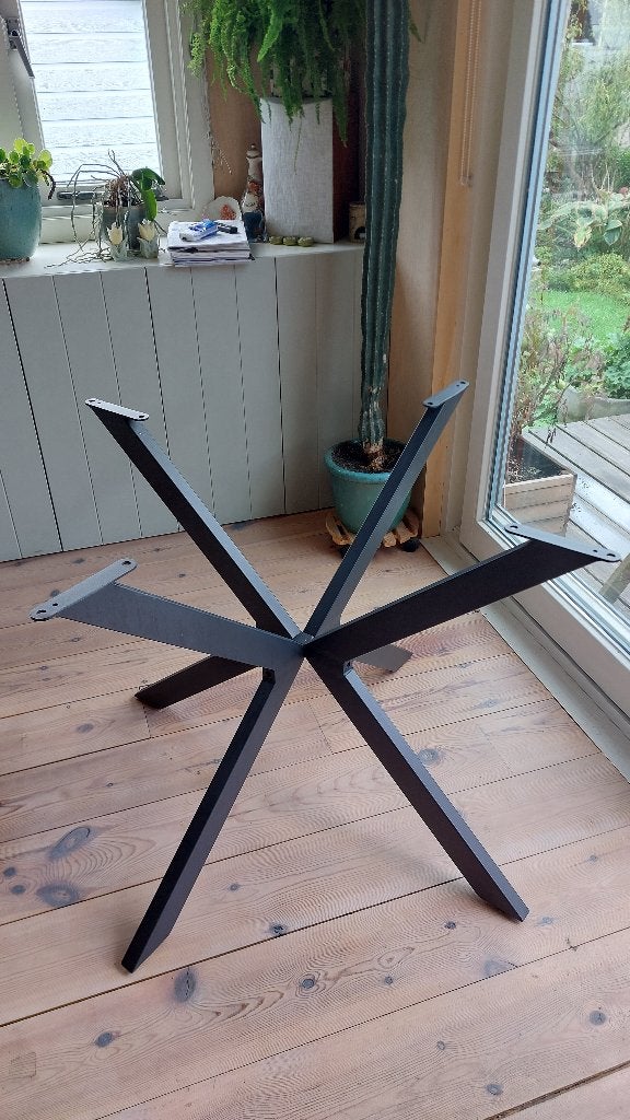 zwart metalen spinpoot voor ronde tafel 120cm, Ophalen, Tafelpoot, Rond, Zo goed als nieuw