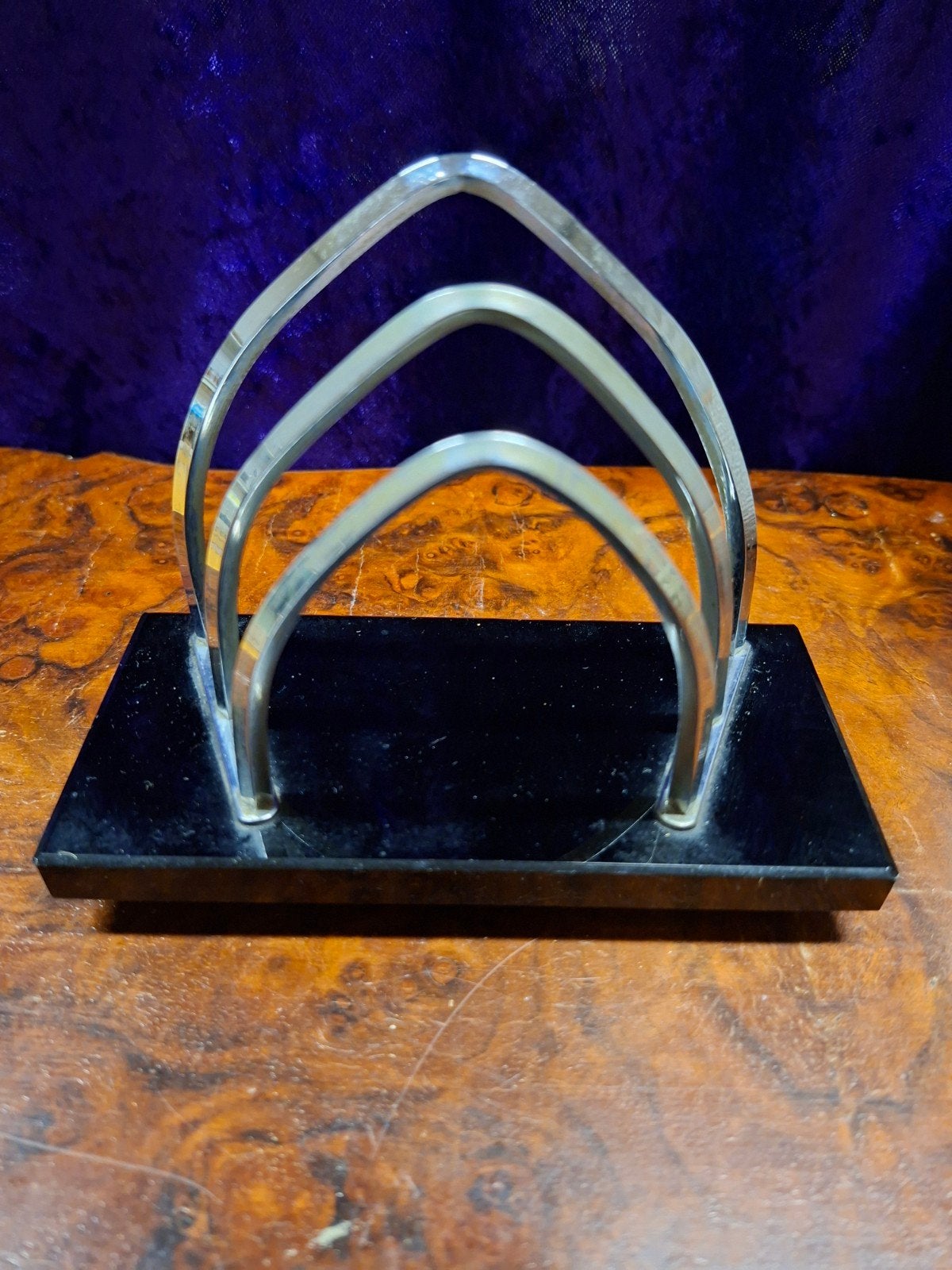 Art Deco Brievenhouder Zwart Glas & Chroom (ca. 1930), Ophalen of Verzenden