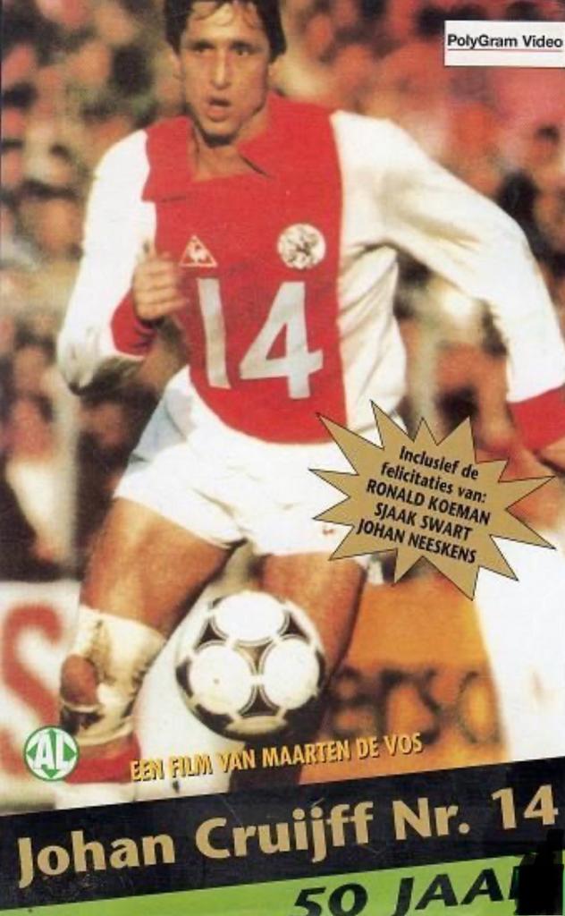 Johan Cruijff Nr. 14 50 Jaar VHS by Maarten de Vos, Ophalen, Zo goed als nieuw, Ajax, Overige typen