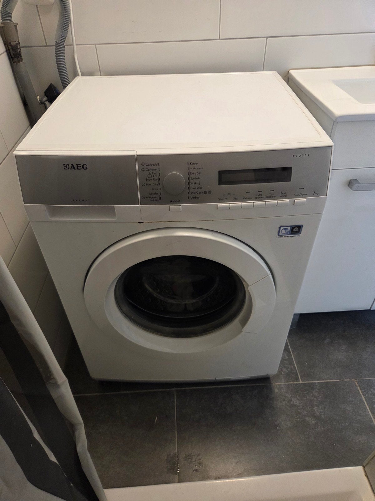 AEG Protex Voorlader Wasmachine 7kg, Witgoed en Apparatuur, Ophalen, Gebruikt, Voorlader, 85 tot 90 cm
