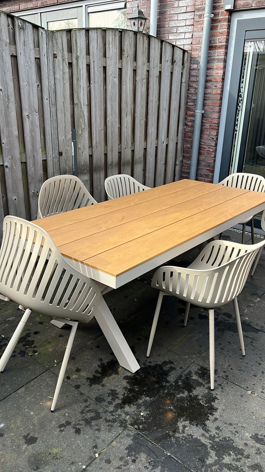 Complete buitenset (z.g.a.n!), Ophalen, Overige materialen, Eettafel, 6 zitplaatsen