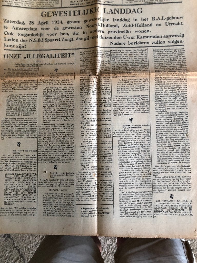 21-7-1944 Dagblad Het Vaderland brengt de aanslag op Hitler., Verzamelen, Militaria | Tweede Wereldoorlog, Ophalen of Verzenden