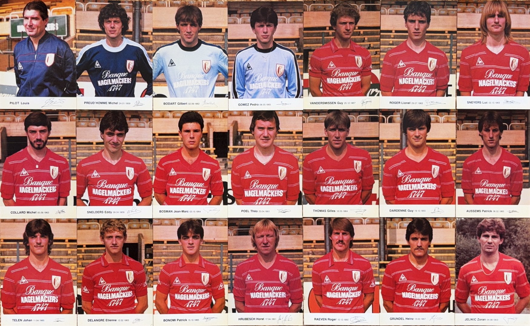 21 Spelerskaarten Standard Luik - seizoen 1984/1985, Verzenden, Zo goed als nieuw, Feyenoord, Spelerskaart