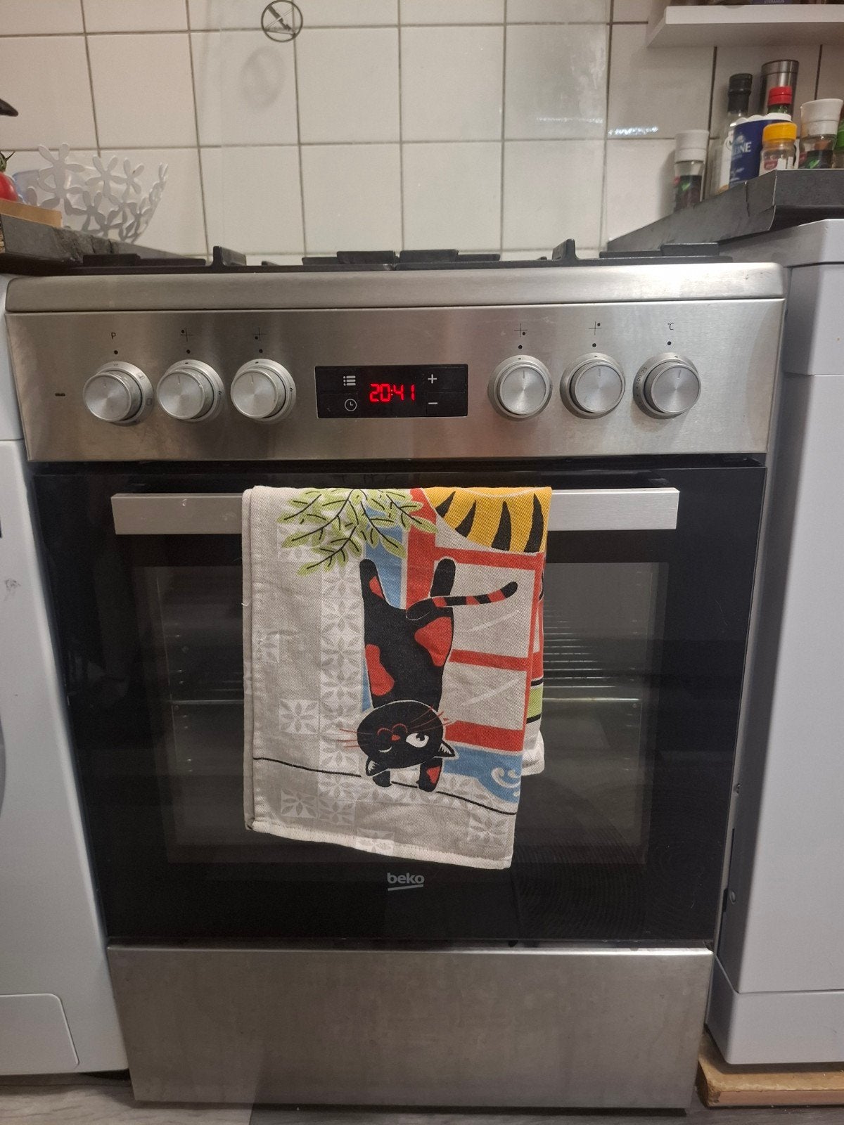 Beko FSM62320DXS Gasfornuis met elektrische oven, Ophalen, Gebruikt, Grill, 4 kookzones
