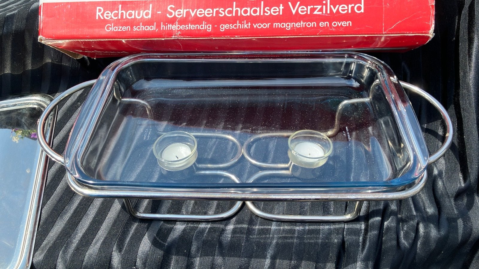 Rechaud _serveerschaal verzilverd, Ophalen, Zo goed als nieuw, Zilver