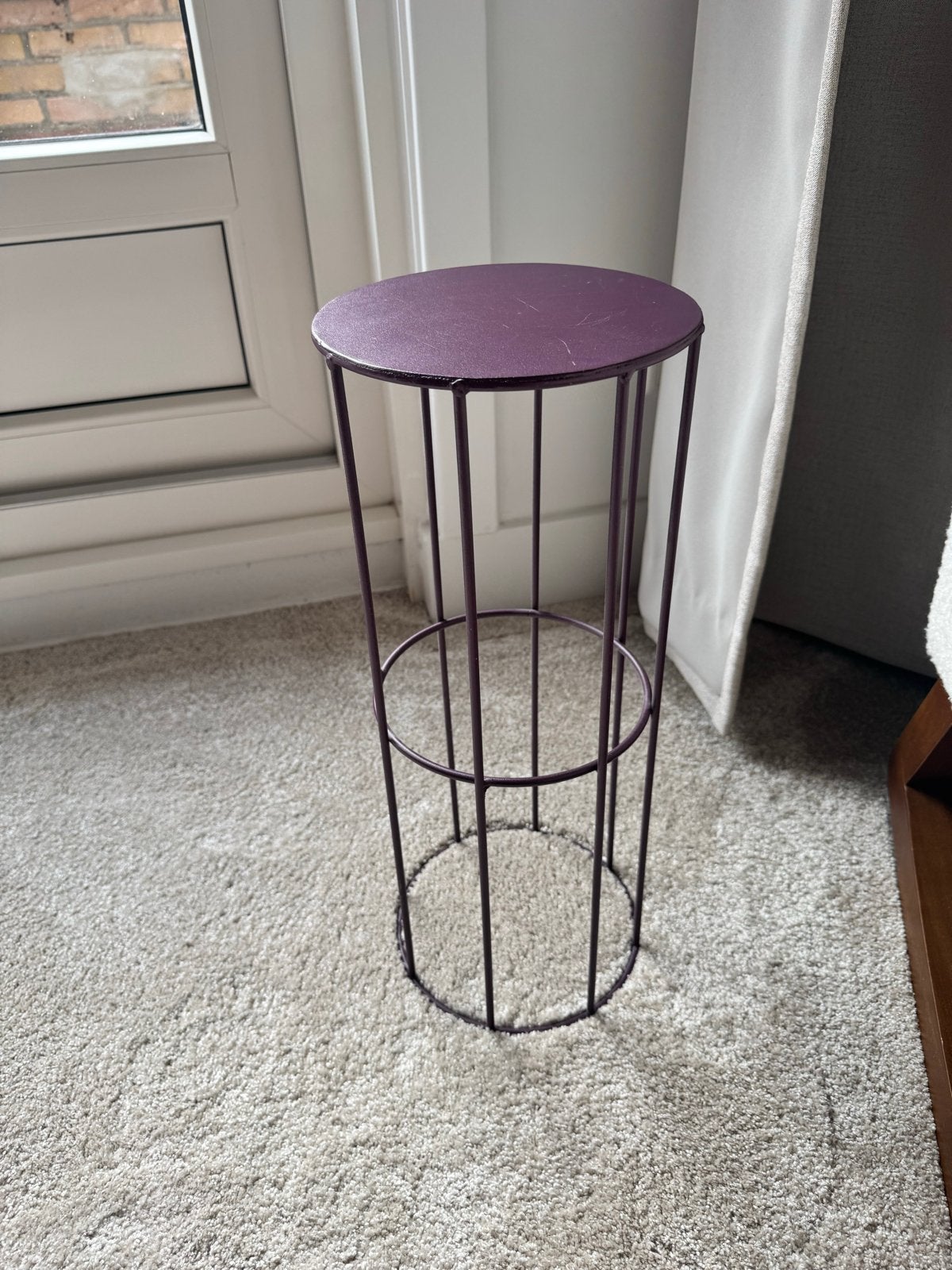Paarse Plantenstandaard - 50 cm hoog, 20 cm doorsnee, Ophalen, Gebruikt, Paars, Metaal
