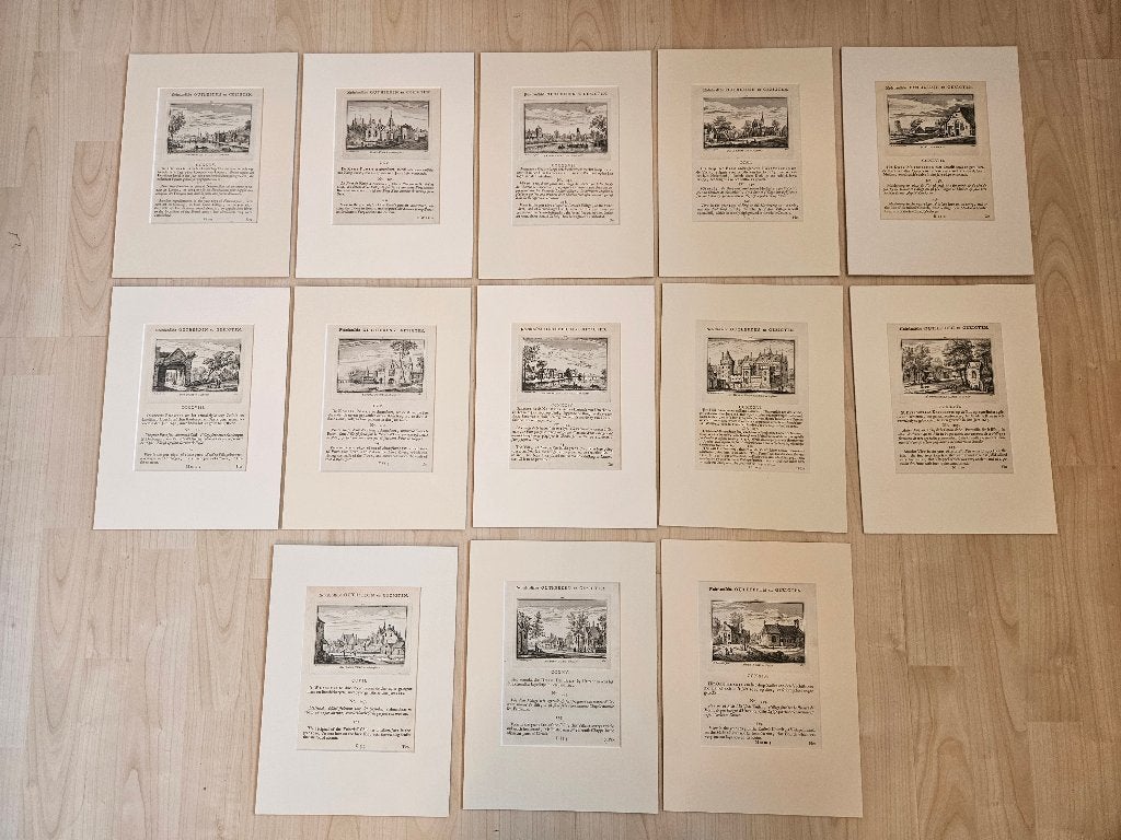 13 prenten van Nederlandfsche OUTHEEDEN en GEZIGTEN, Gebruikt, Ophalen of Verzenden, Voor 1940, Prent
