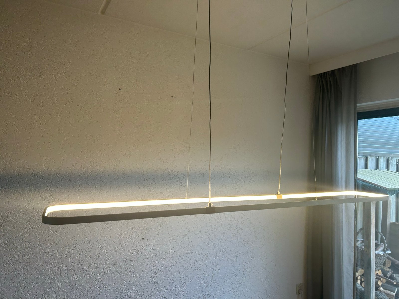 Moderne LED Hanglamp met Afstandsbediening, Ophalen, Zo goed als nieuw, Metaal, Overige fittingen