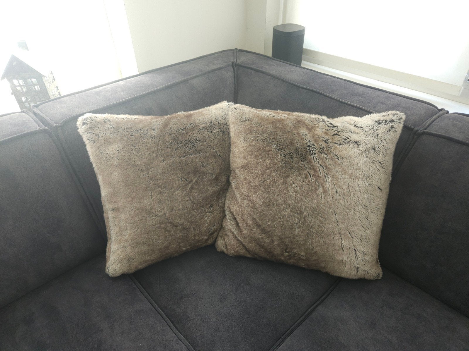 Riviera Maison kussenset Polar Grey kussens 2 stuks!!!, Bruin, Riviera Maison, Vierkant, Ophalen of Verzenden