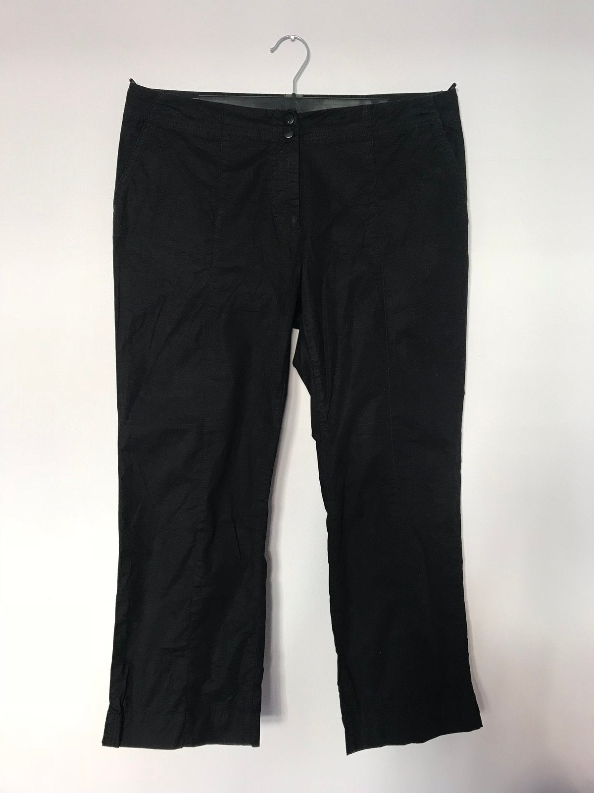 LOGG 42 H&M zgan zwarte broek hoog water katoen, H&M, Zwart, Maat 42/44 (L), Ophalen of Verzenden