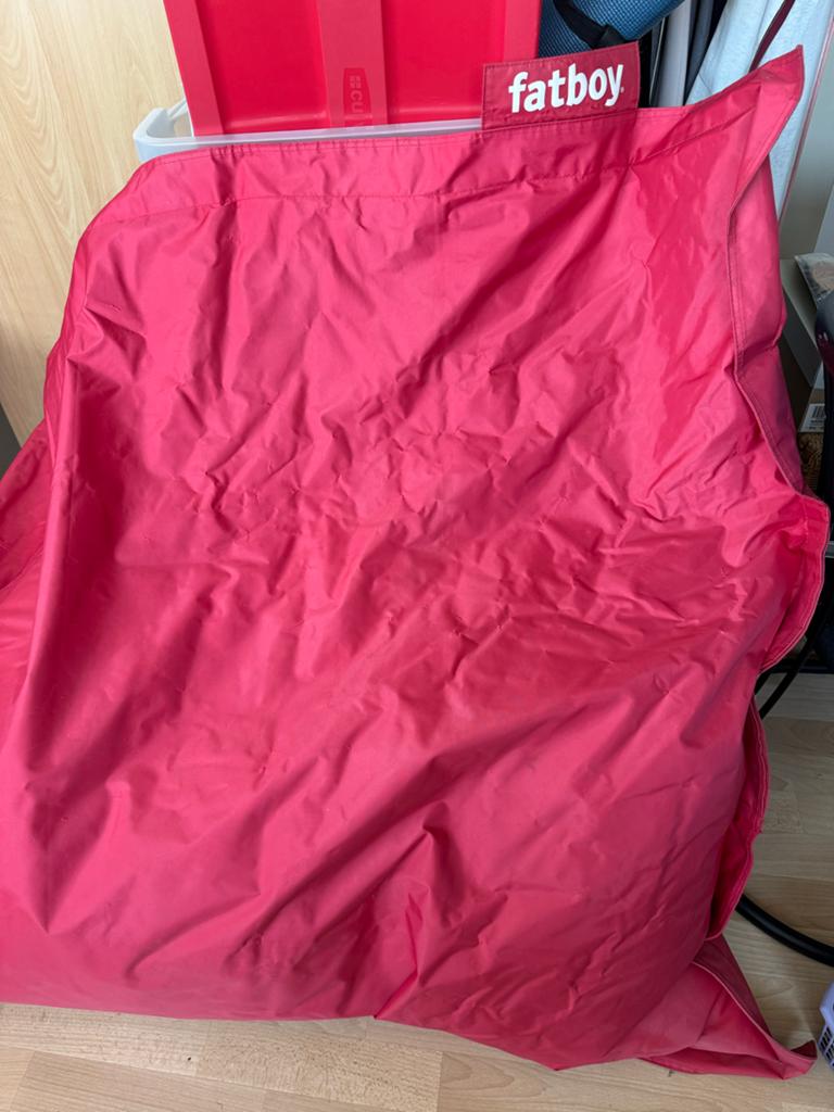 Fatboy Original Zitzak rood - Gebruikt, lichte verkleuring, Huis en Inrichting, Zitzakken, Ophalen, Gebruikt, Rood, Zitzak