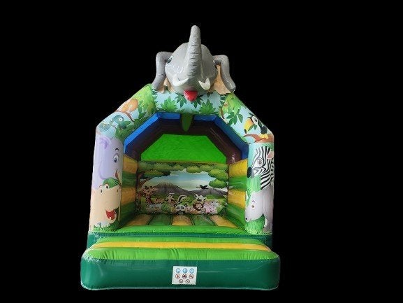 te koop mooi nieuw springkussen jungle 3x4 meter, Ophalen of Verzenden, Nieuw, Verjaardag