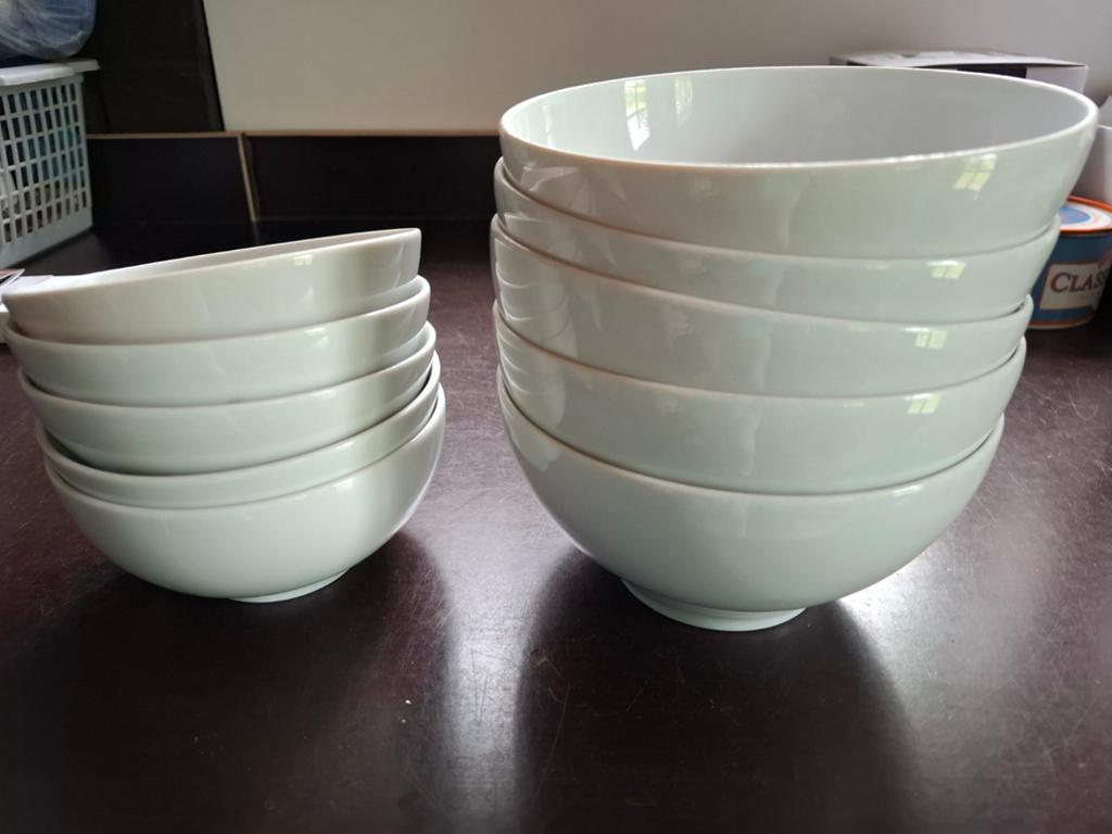 Ikea 365 servies: 5 grote kommen en 5 kleine kommen, Ophalen, Gebruikt, Rond, Aardewerk