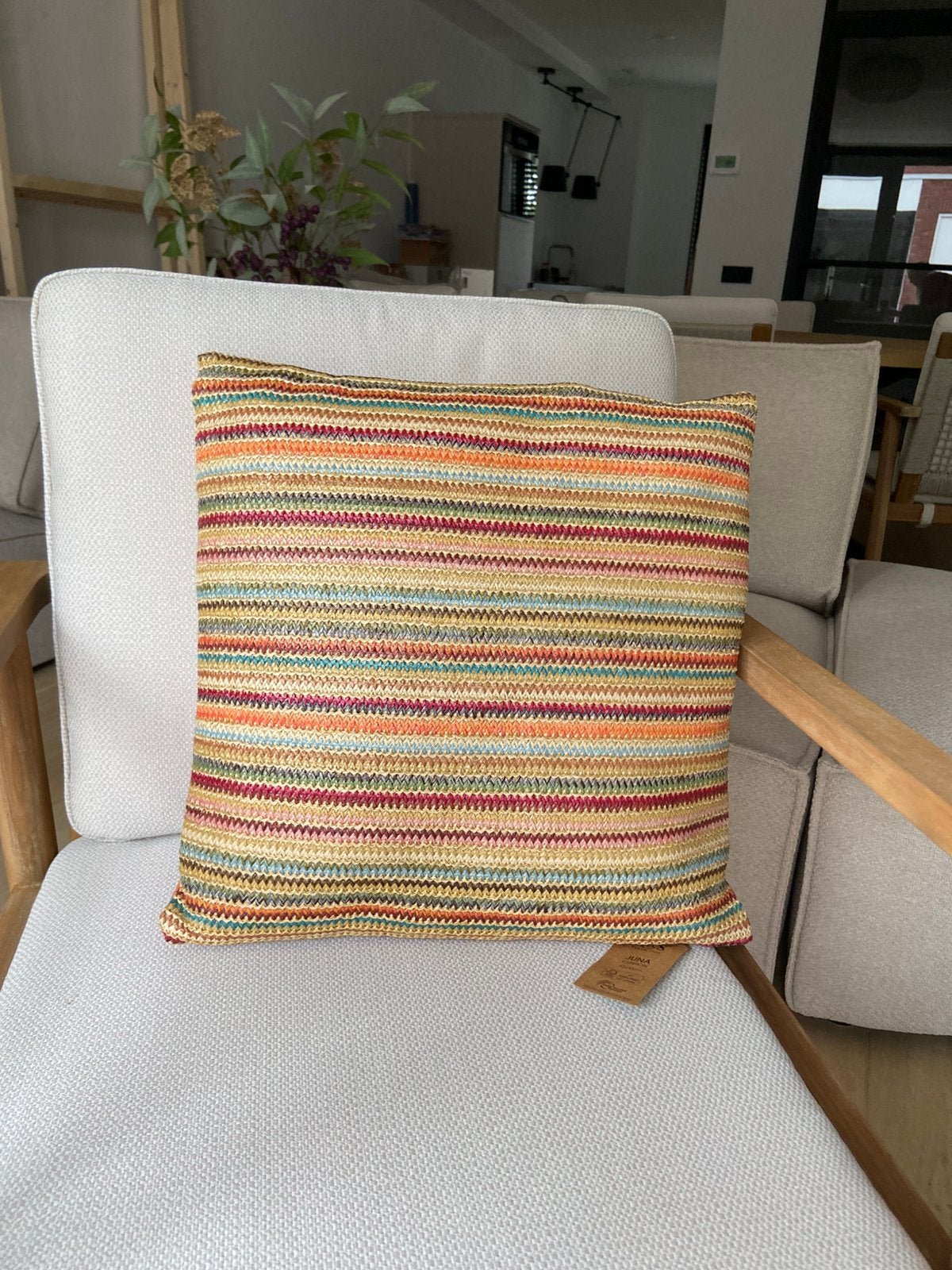 Kussen Ibiza Bohemian stijl nieuw 45x45 cm, Ophalen, Nieuw, Vierkant, Sierkussen
