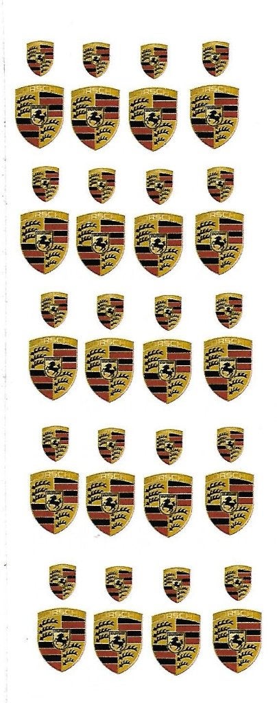 stickers Porsche logo voor modelbouw decals, Overige merken, Nieuw, Ophalen of Verzenden, Groter dan 1:32