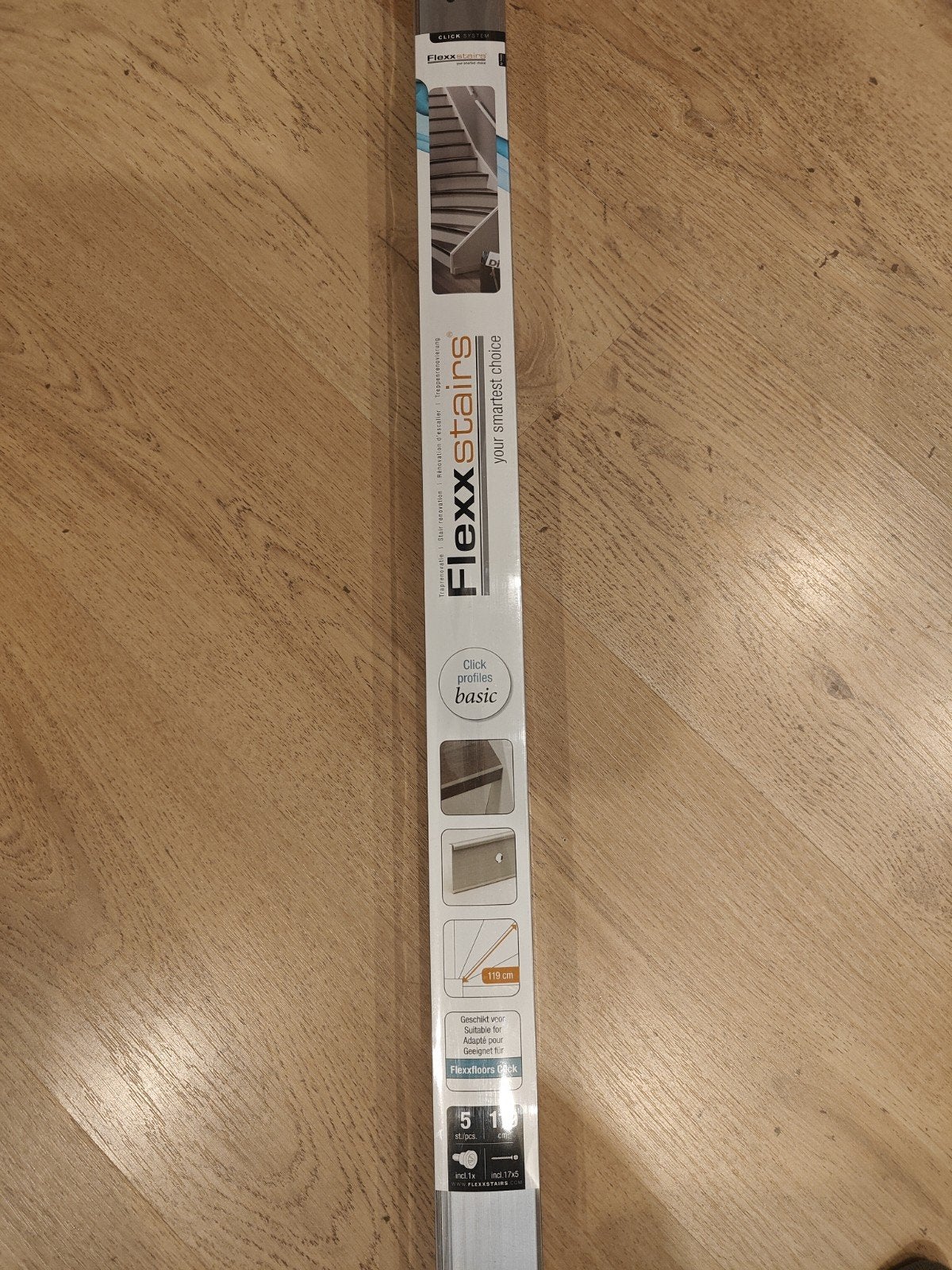 Flexxstairs trap profielen basic - 4 stuks, 119 cm, Ophalen of Verzenden, Nieuw, Trap