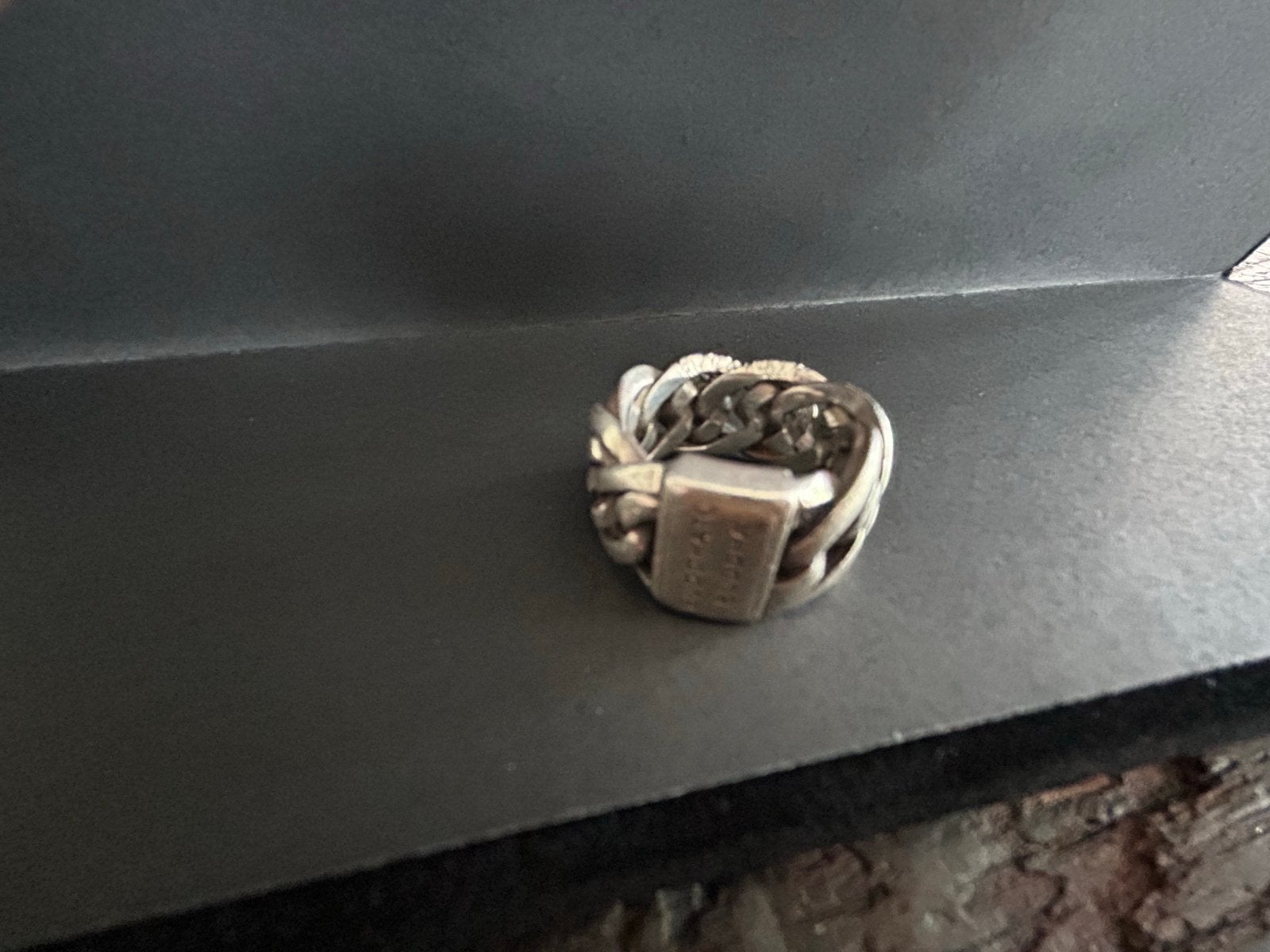 Buddha to Buddha ring - Zilveren schakelring, 18 tot 19, Ophalen of Verzenden, Zo goed als nieuw, Dame of Heer