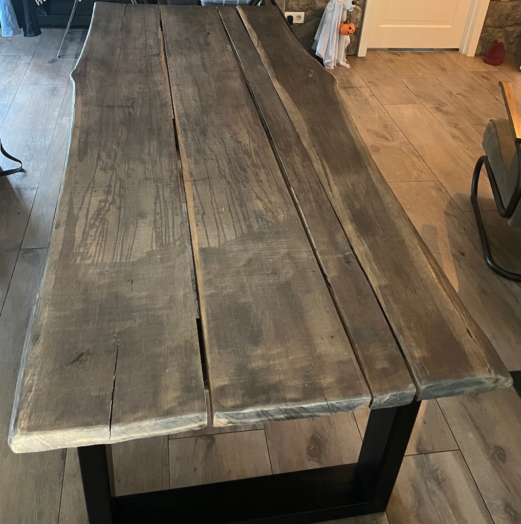 ZGAN eettafel - 240 x 100 cm - incl. tafelzeil, Huis en Inrichting, Ophalen, 100 tot 150 cm, Teakhout, 200 cm of meer