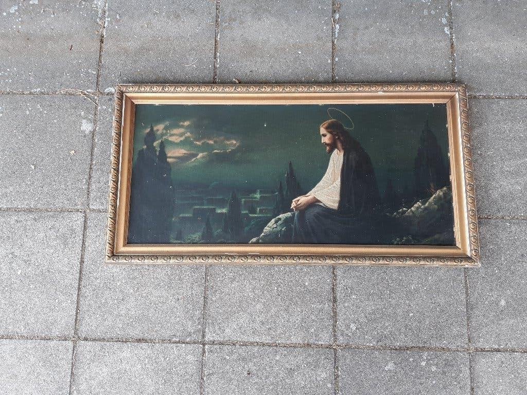Antieke Religieuze prent Christus, Ophalen