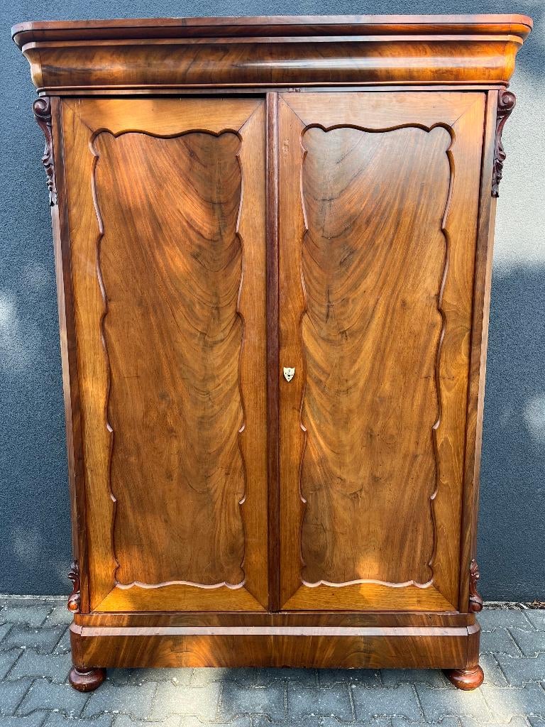 Mahonie biedermeier meidenkast kleding linnen leg buffet eik, Ophalen, 150 tot 200 cm, 25 tot 50 cm, Gebruikt