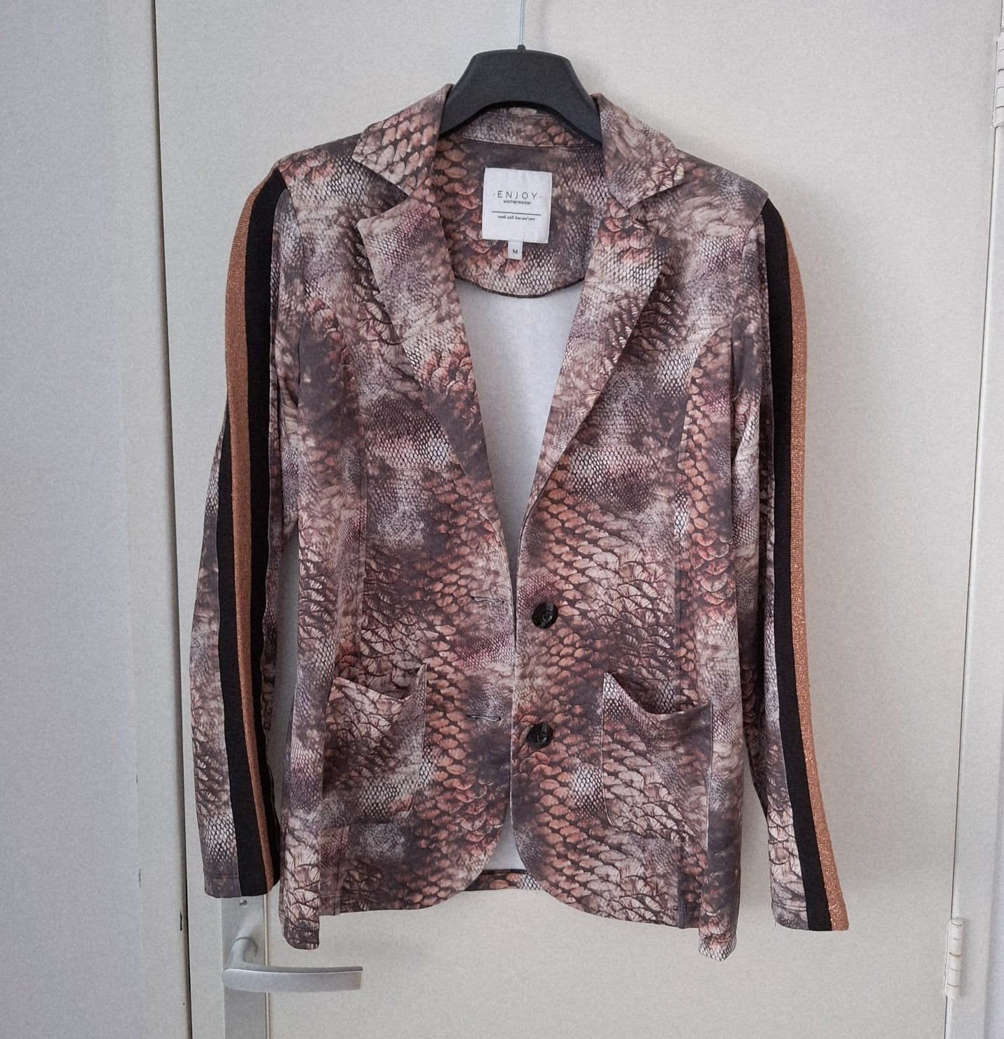 Enjoy, blazerjasje in bruintinten - maat M, Kleding | Dames, Maat 38/40 (M), Meerkleurig, Enjoy, Ophalen of Verzenden