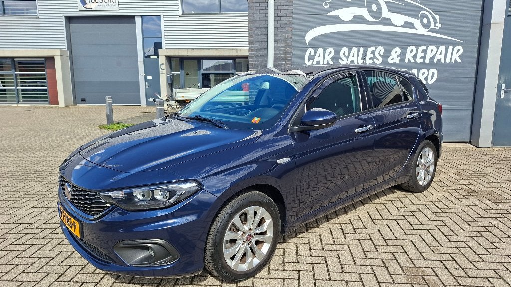 Fiat Tipo 1.4 T-jet 16V / Navi / Cruise Control / Clima, Auto's, Voorwielaandrijving, Stof, Zwart, Blauw