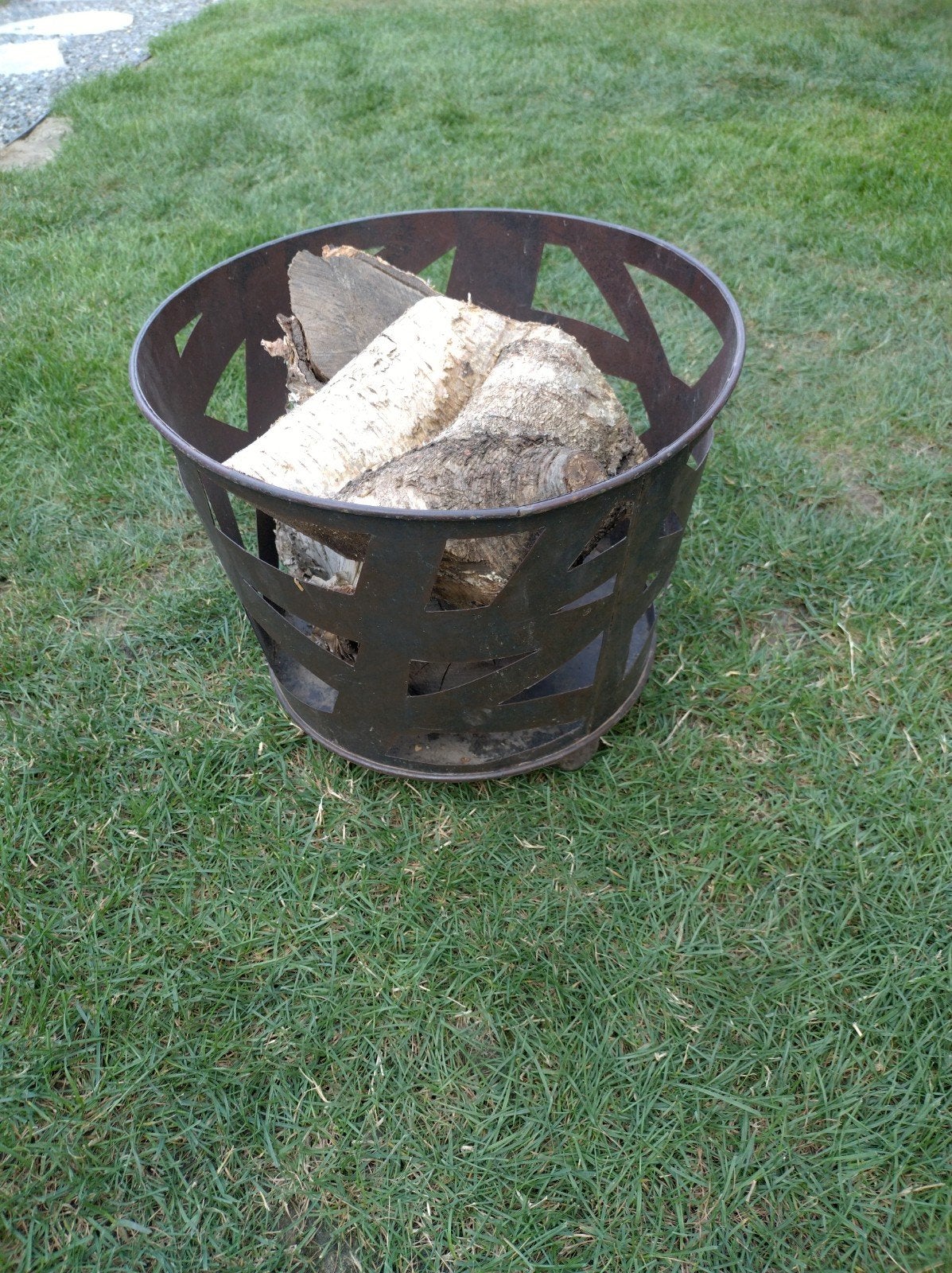 metalen houtbak, Ophalen