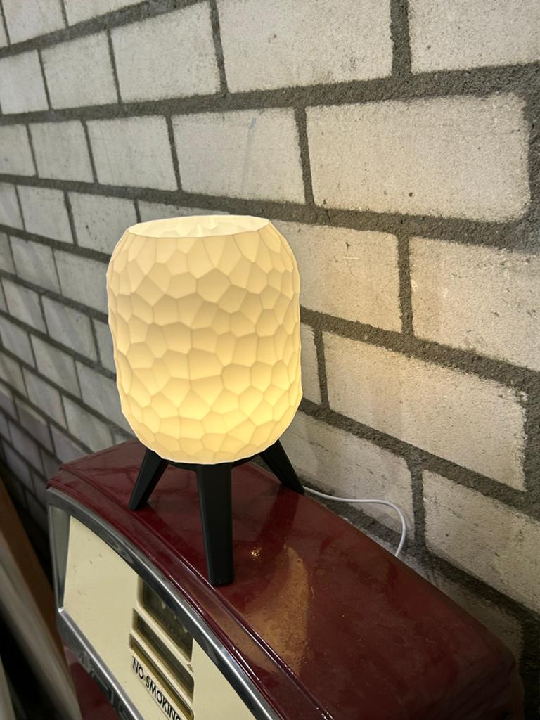 Moderne tafellamp met uniek 3D-geprint design, Huis en Inrichting, Lampen | Tafellampen, Ophalen of Verzenden, Nieuw, Kunststof