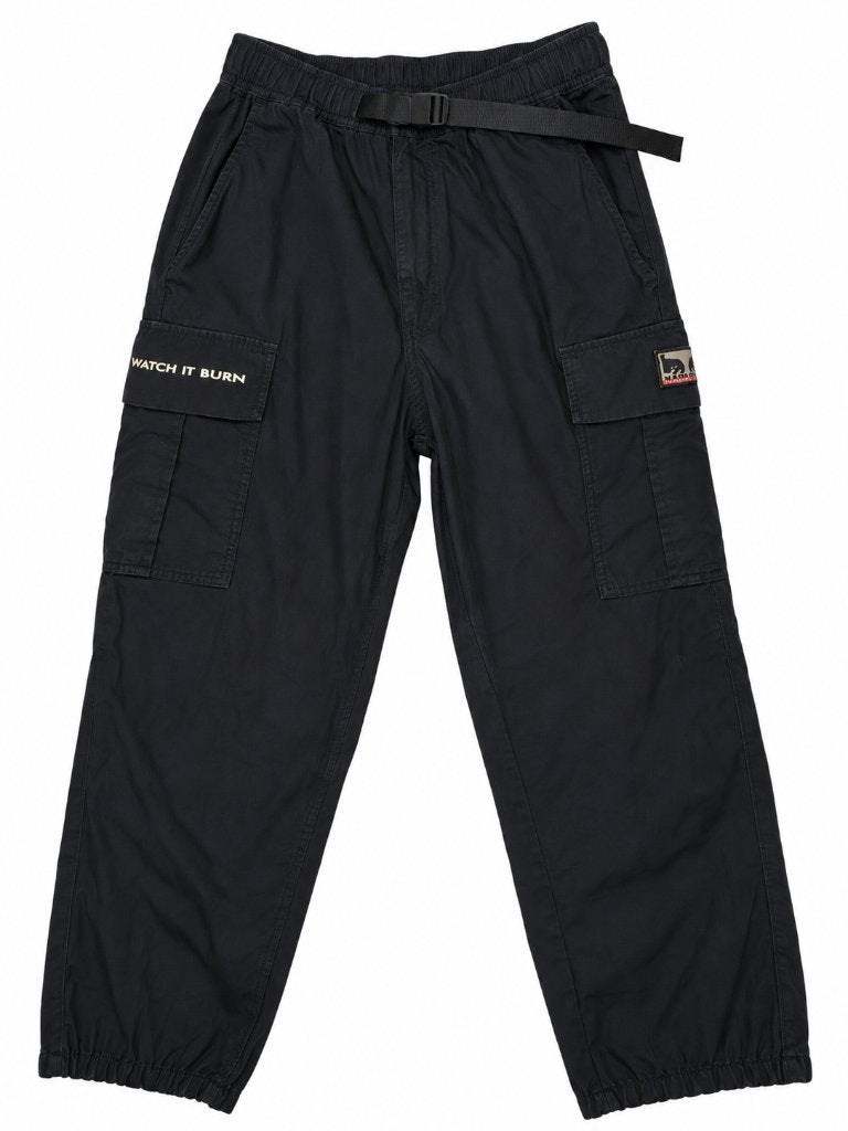 Napapijri x OBEY “Don’t Just Watch It Burn” Cargo Pants, Maat 38/40 (M), Blauw, Ophalen of Verzenden, Zo goed als nieuw