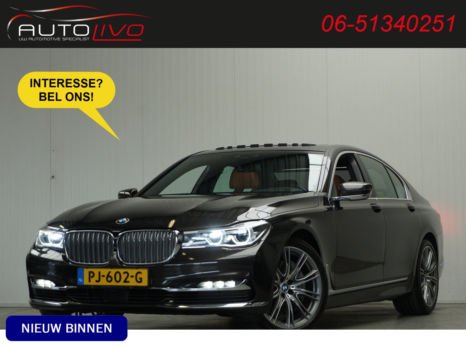 BMW 7 Serie 750i High Executive NL AUTO! BOM VOL! NIEUW STAA, Auto's, Automaat, Achterwielaandrijving, Gebruikt, Bruin