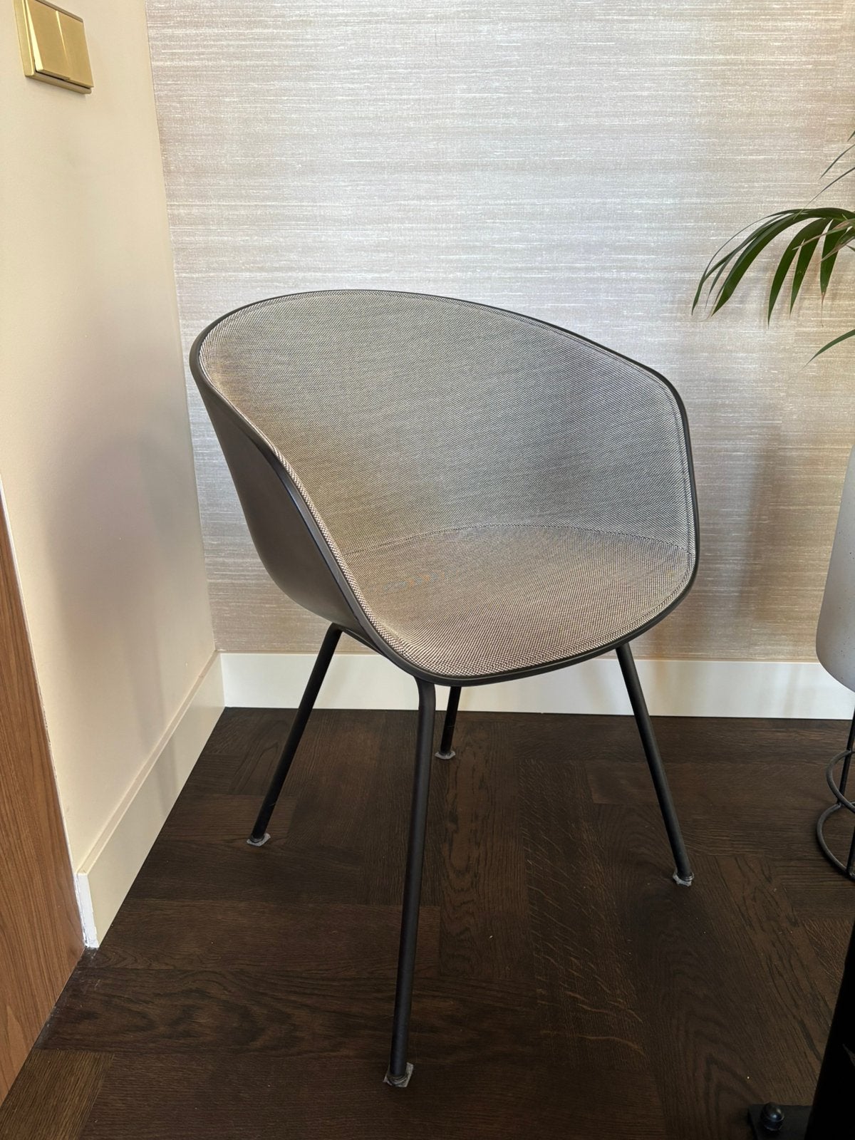 4x HAY About A Chair, AAC27, zwart, grijs gestoffeerd, Ophalen, Stof, Gebruikt, Zwart