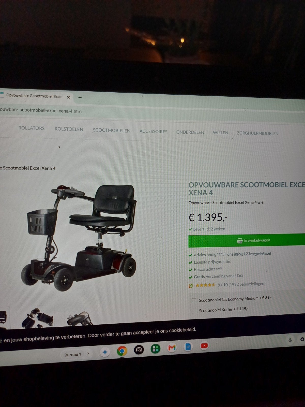 Kleine demontabel xena scootmobiel/ vouwbaar., Ophalen of Verzenden, Zo goed als nieuw, Excel, 10 km/u of minder