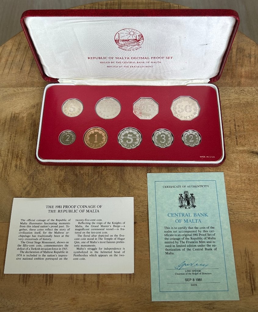zilveren Malta decimal proof set 1981, Postzegels en Munten, Munten | Amerika, Ophalen of Verzenden, Zuid-Amerika
