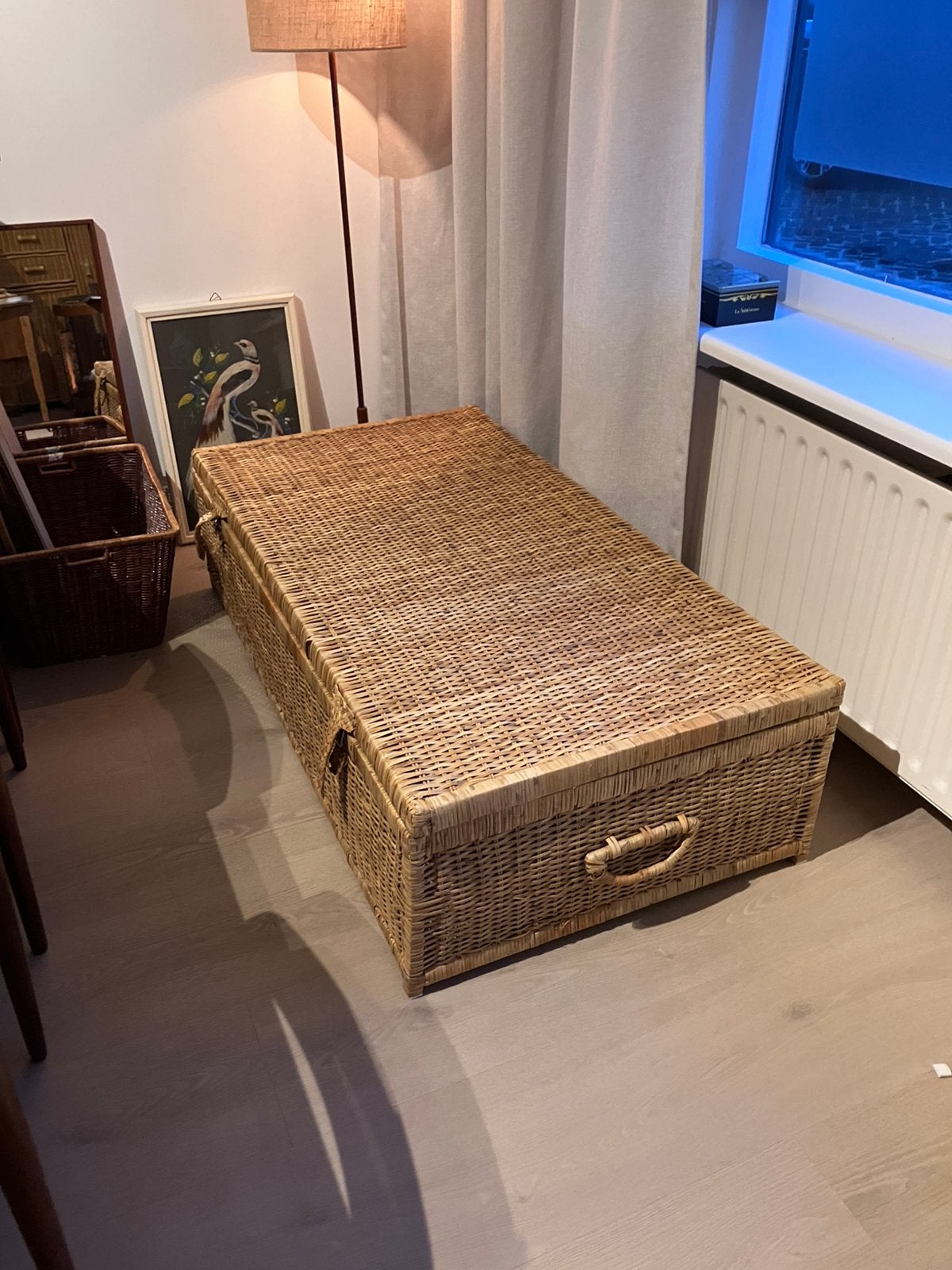 Grote XL rotan opbergkist / dekenkist – 130 cm, Huis en Inrichting, Ophalen, Overige materialen, 100 tot 150 cm, Zo goed als nieuw