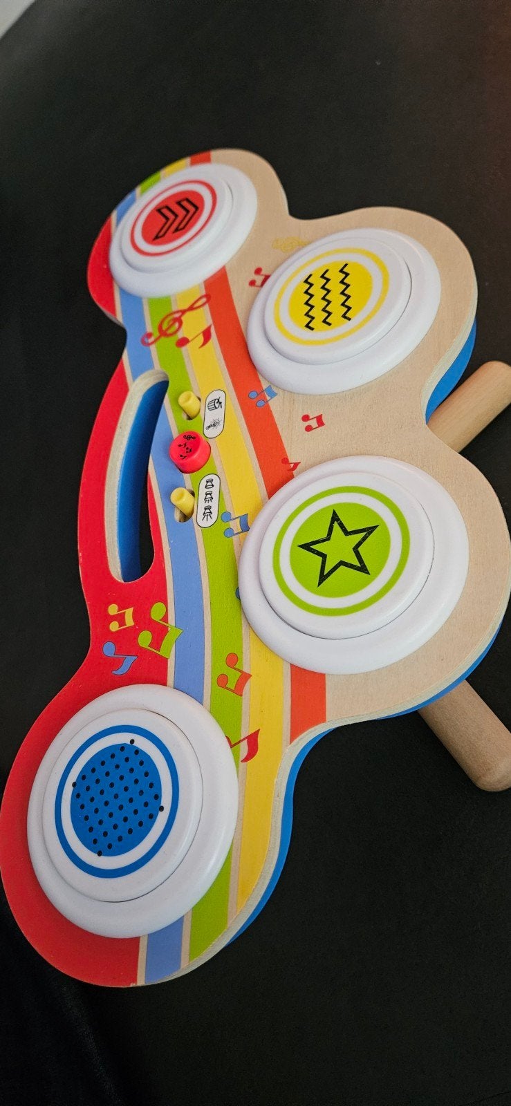 Houten muziekinstrument voor kinderen - Kleurrijke gitaar, Ophalen of Verzenden