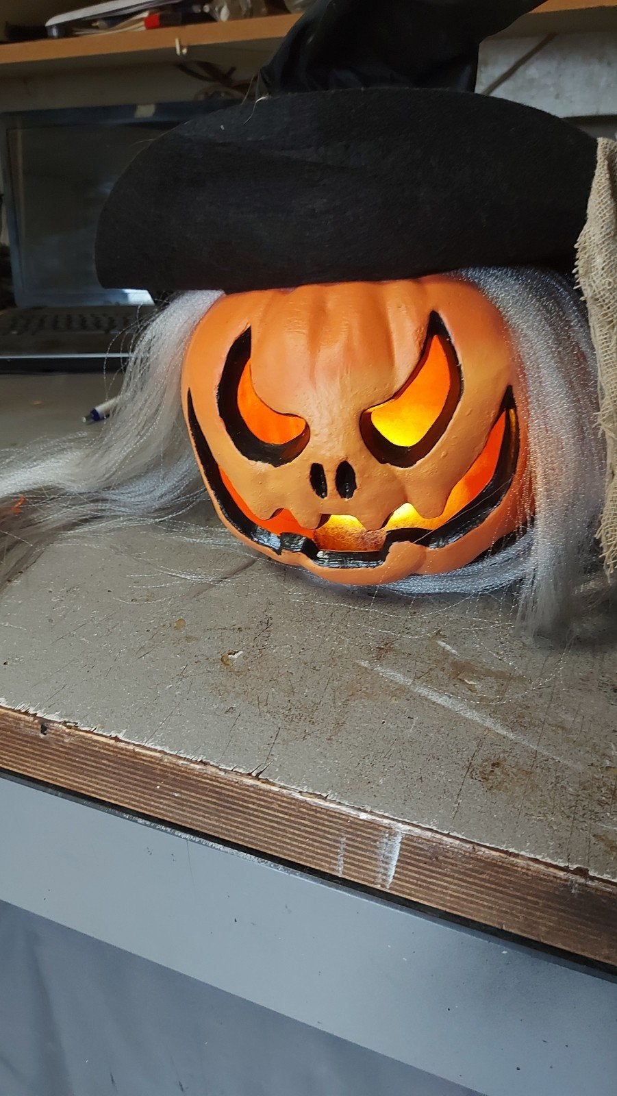 Halloween Pompoen Decoratie met Licht, Ophalen of Verzenden, Gebruikt, Versiering, Halloween of Griezel